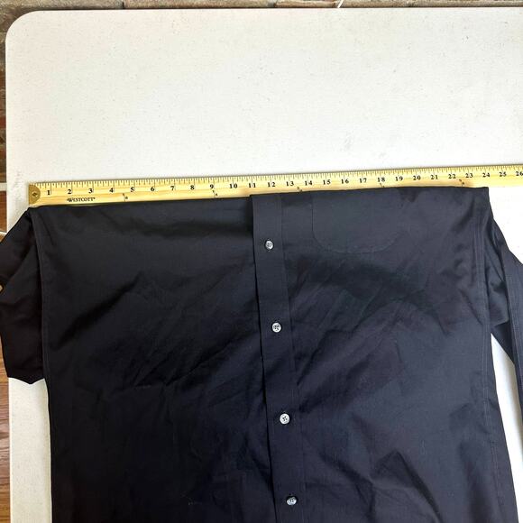 Croft & Barrow Men's Black Broadcloth Slim Fit Button Up Shirt‎ 16.5" Neck 34/35 - Picture 8 of 9